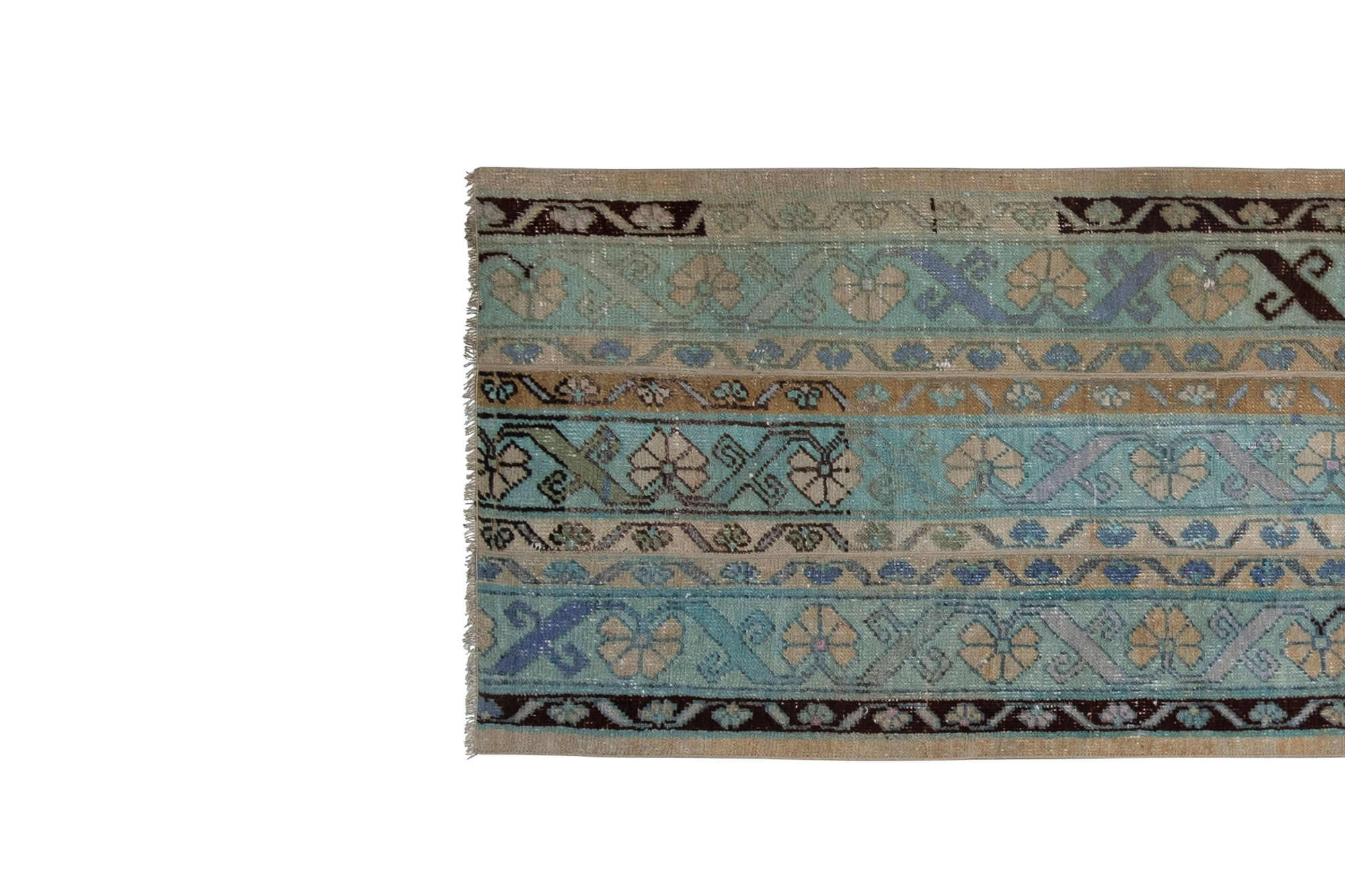 Small Distressed Turkish Runner Rug 79 x 330 cm