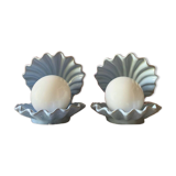 Rare pair of vintage shell lamps