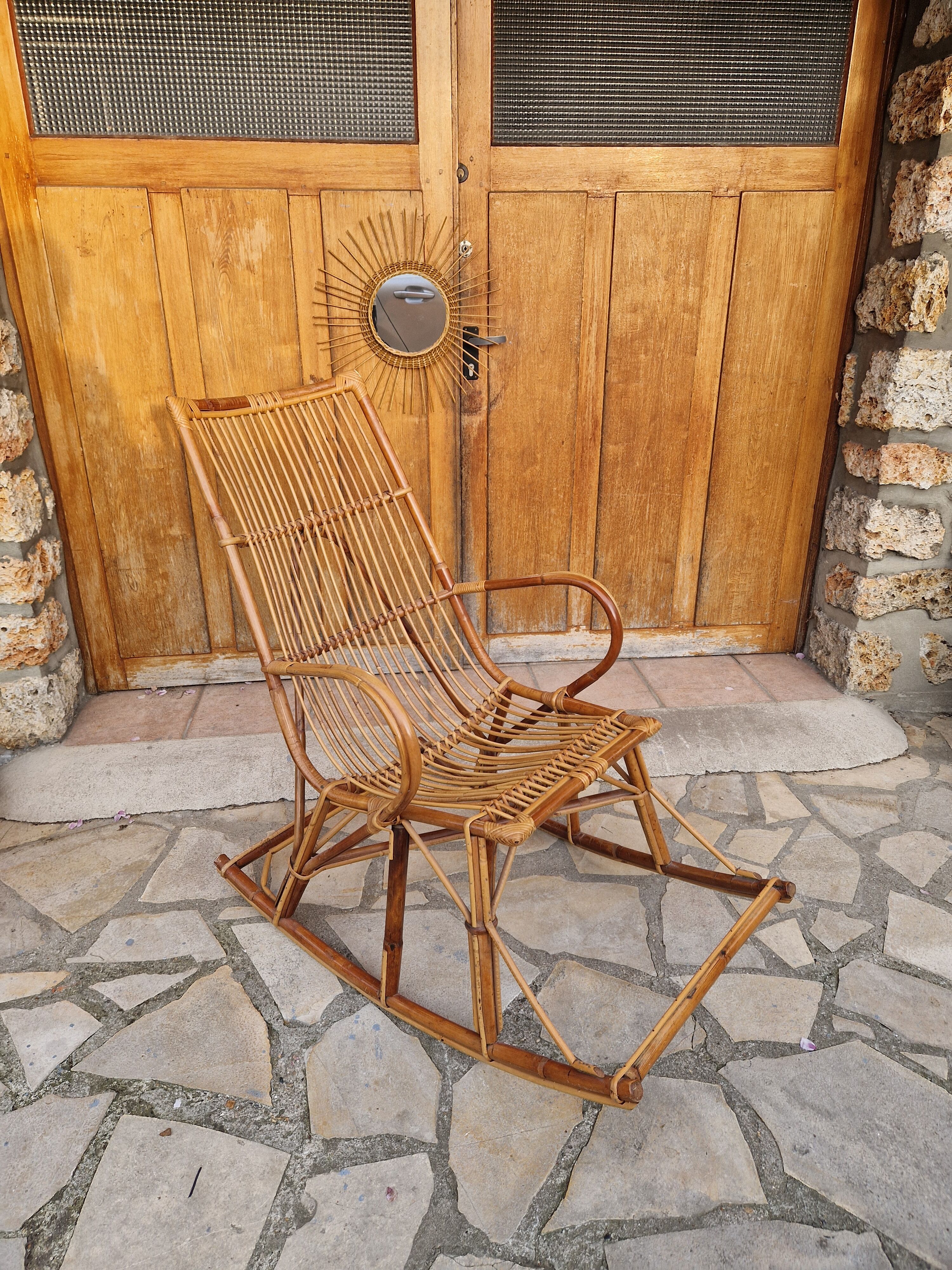 Vintage rattan rocking chair