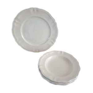 Plat rond et cinq assiettes