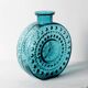 Teal Sunburst Blue Bubble Glass Vase / Erich Jachmann for WMF / 1960s