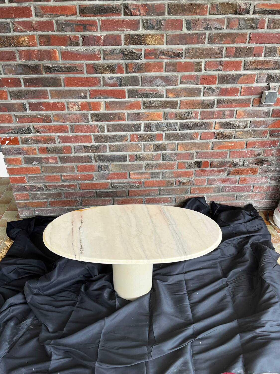 Marble and steel coffee table