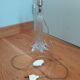Foot lamp twisted in crystal or glass