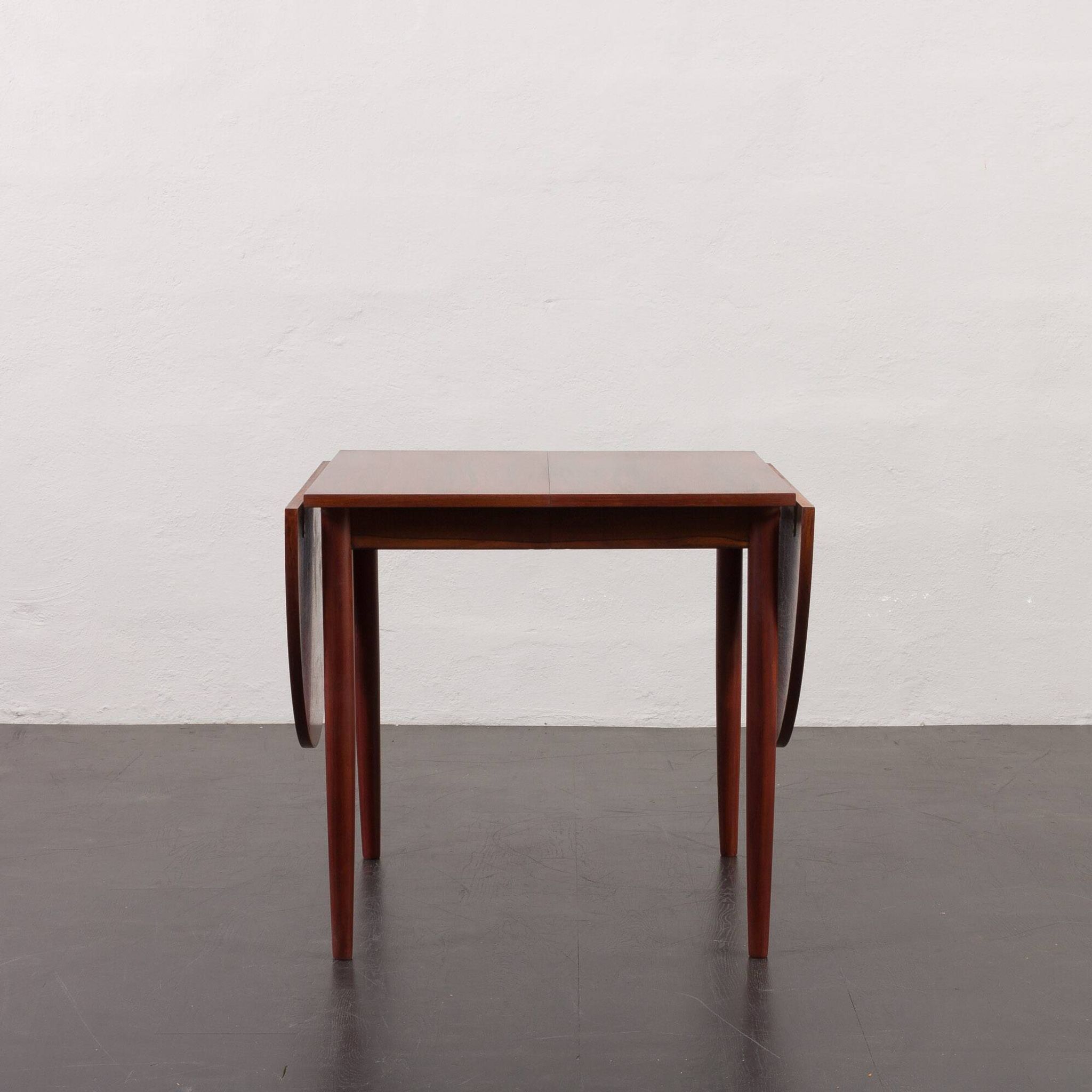 Table à manger à abattants en palissandre de style Arne Vodder, Danemark, années 1960