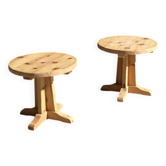 Paire de tables d’appoint, bouts de canapé en bois