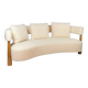 “Bean” shaped 3-seater sofa, in blond beech. Contemporary work