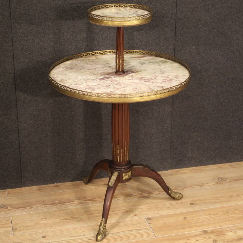 French side table with two shelves in wood from the 20th century