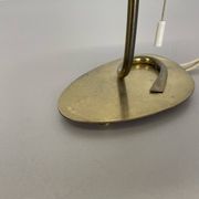 Lampe de table de 32 cm en laiton et tissu de style Kalmar, Autriche, années 1960