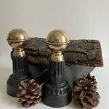 Pair of andirons, fireplace accessories