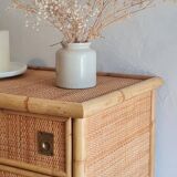 Dal Vera rattan chest of drawers, Italy circa 1970