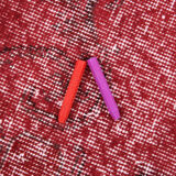 Tapis rouge affligé vintage 195x113cm