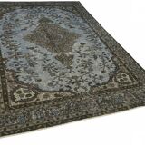Overdyed Wool Vintage Handmade Carved Rug 172 cm x 267 cm