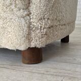 1960s, Danish armchair, genuine sheepskin "Canberra", reupholstered.