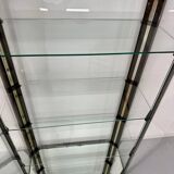 Antique display cabinet shelf in brass metal Italian design from the 70s