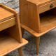 Pair of bedside feet compass solid oak vintage 1950