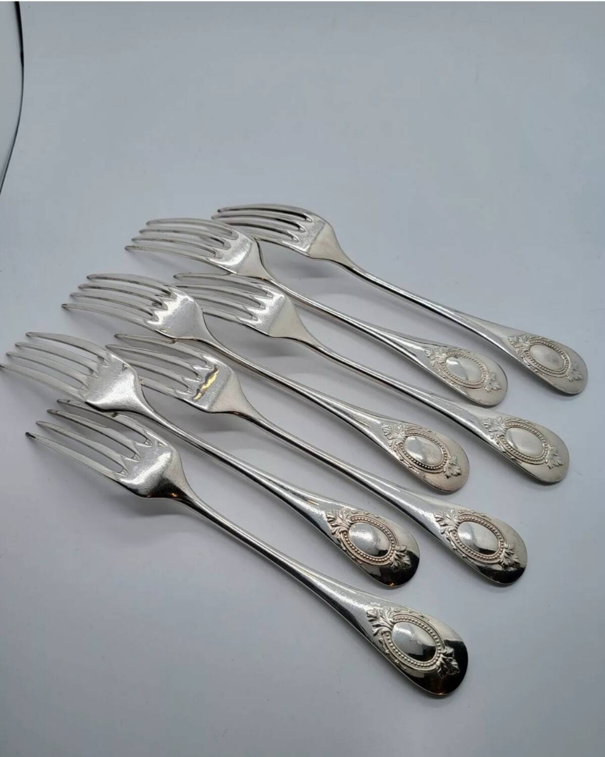 Alfenide Silver Plated Table Forks Set of 7