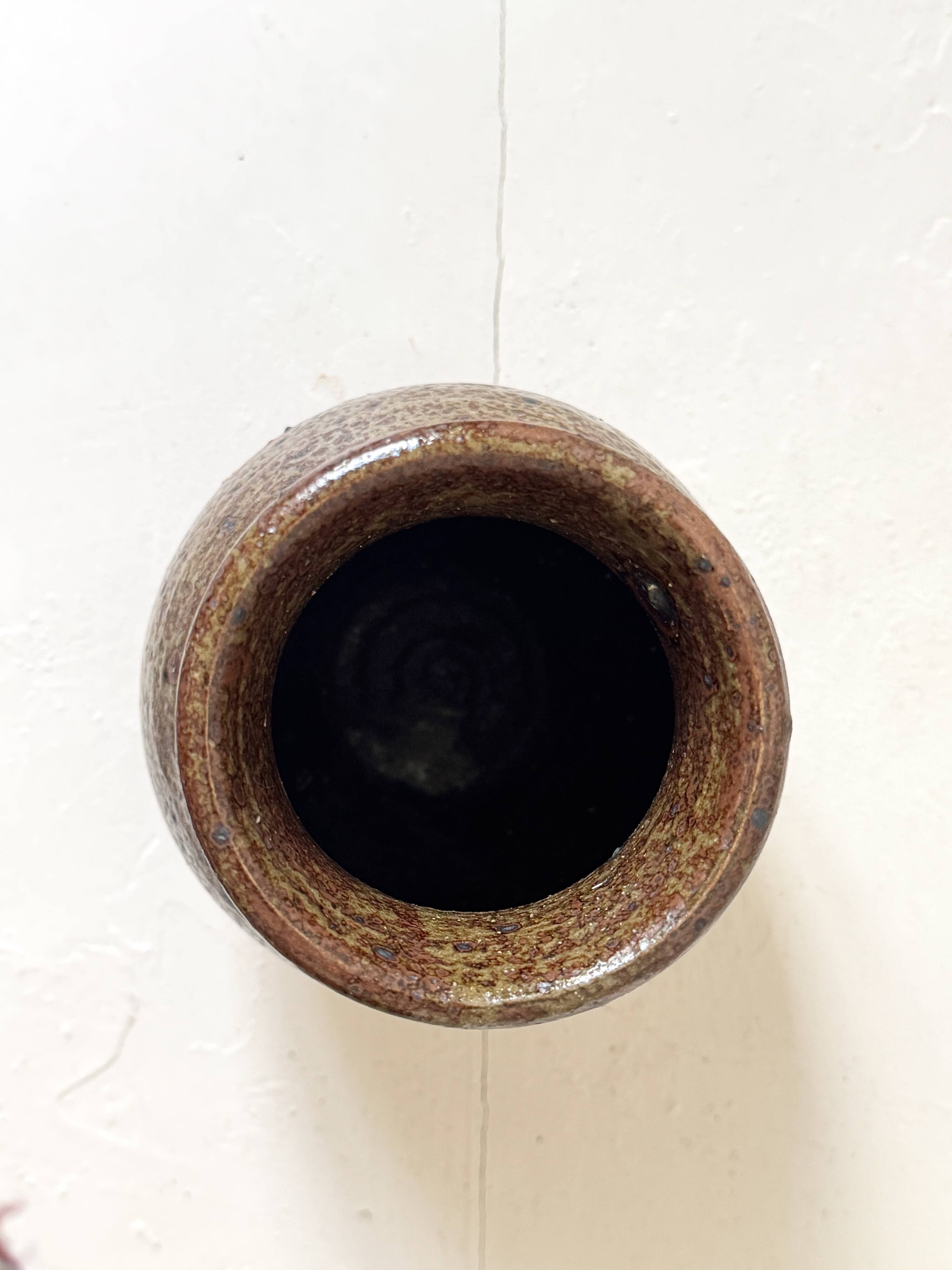 French workshop vase in pyrite stoneware from around 1950.