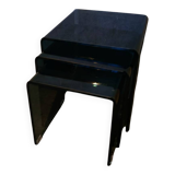 3 nesting coffee tables in smoked glass