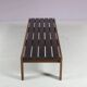 1960s Wengé wooden slat bench from the Netherlands