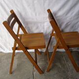 Chaises de jardin pliantes en bois verni