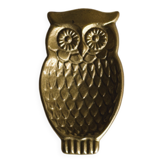 Vide-poche hibou en métal doré