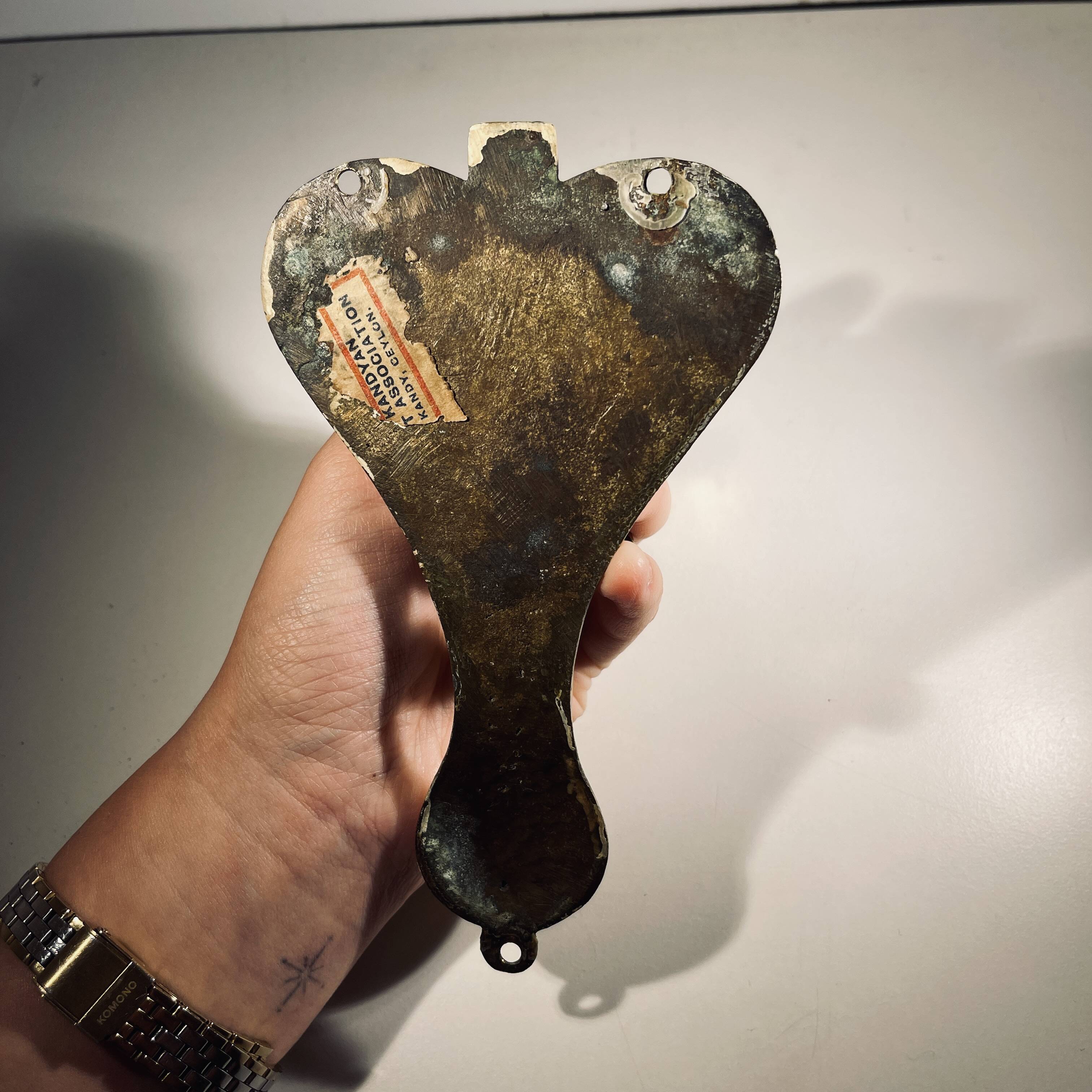 Door knocker / wall paperweight, bronze elephant sculpture