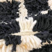 Handmade black square rug size 150 x 250 cm