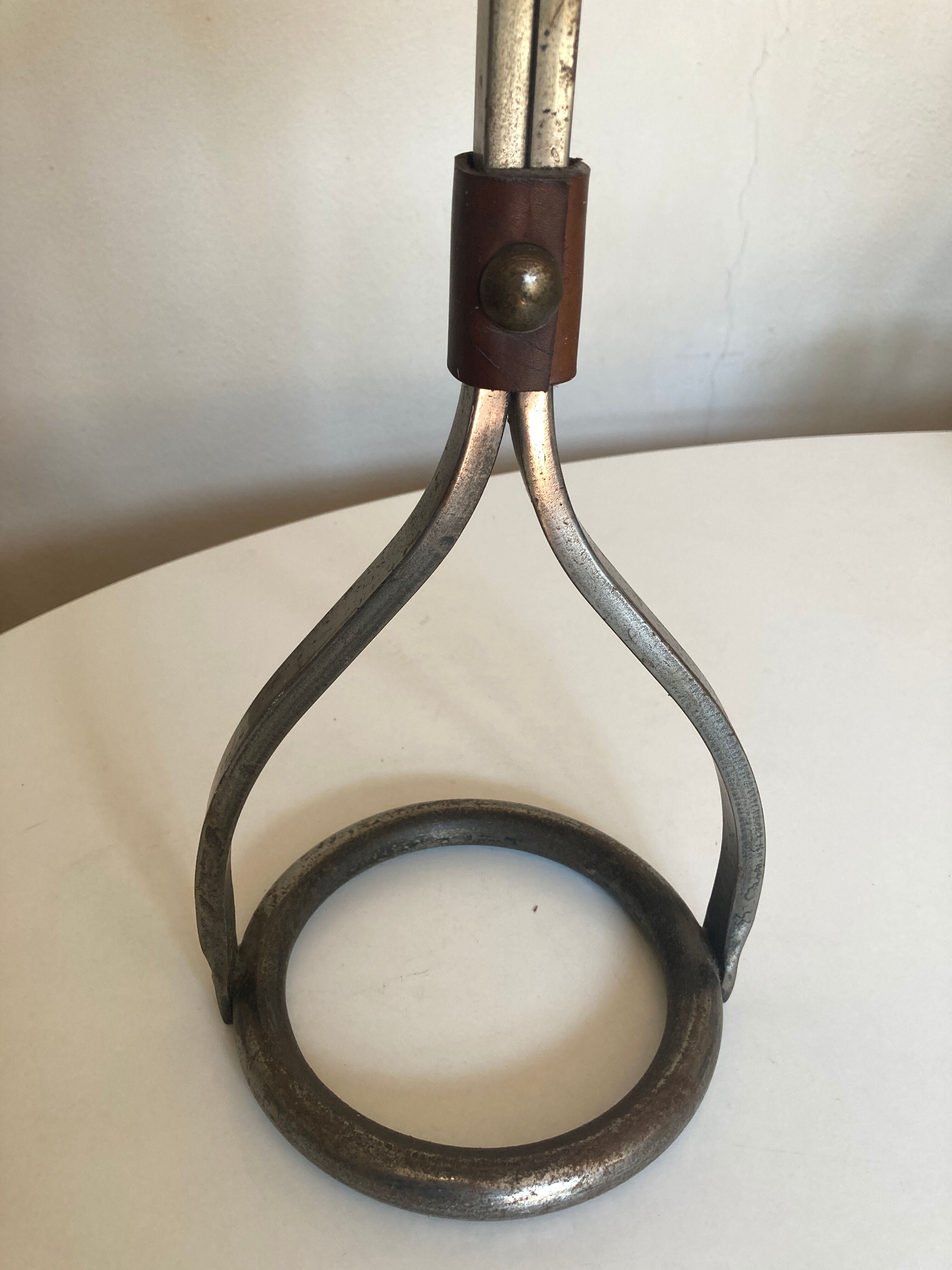 Bronze, steel and leather ashtray by JP Ryckaert, 1970 brutalist.