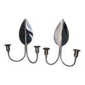 2 chrome candlestick wall lights from the 70s