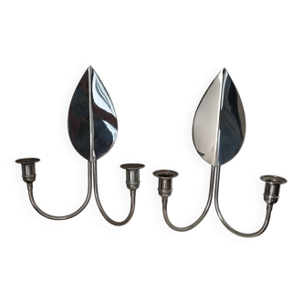 2 chrome candlestick wall lights from the 70s