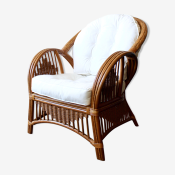 1980's rattan armchair