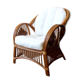 Fauteuil en rotin des années 1980