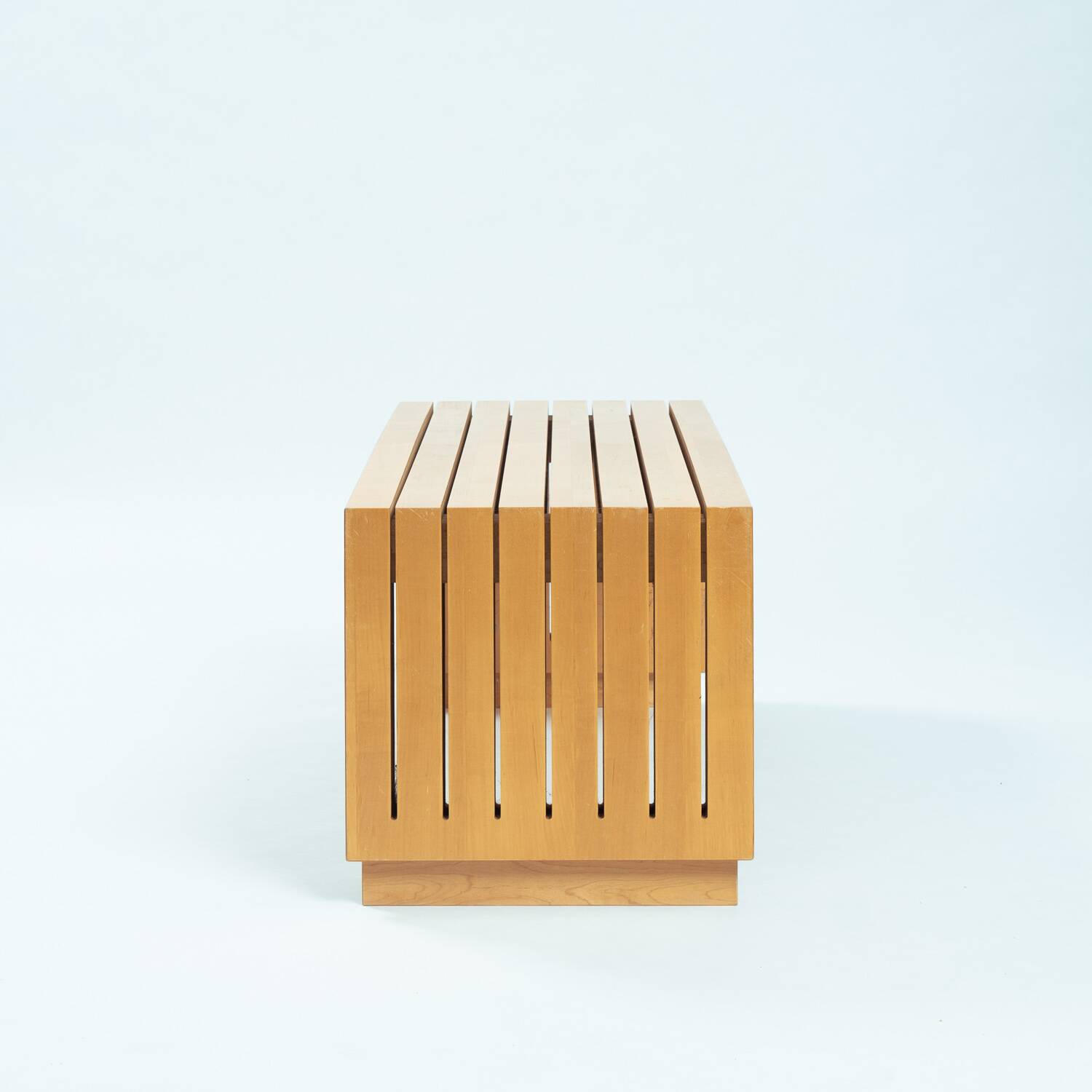 Ruudjan Kokke Dutch design slat bench sidetable, 1980s