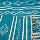 Blue and white carpet handmade 115x185cm