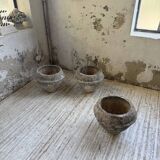 Trio of stone and cement planters, early 1900s