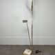 70s design floor lamp, brass and travertine, Hollywood Regency