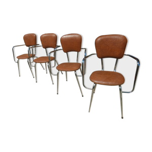 Série de 4 fauteuils en métal