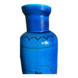 Large blue ceramic vase with Chinese motifs