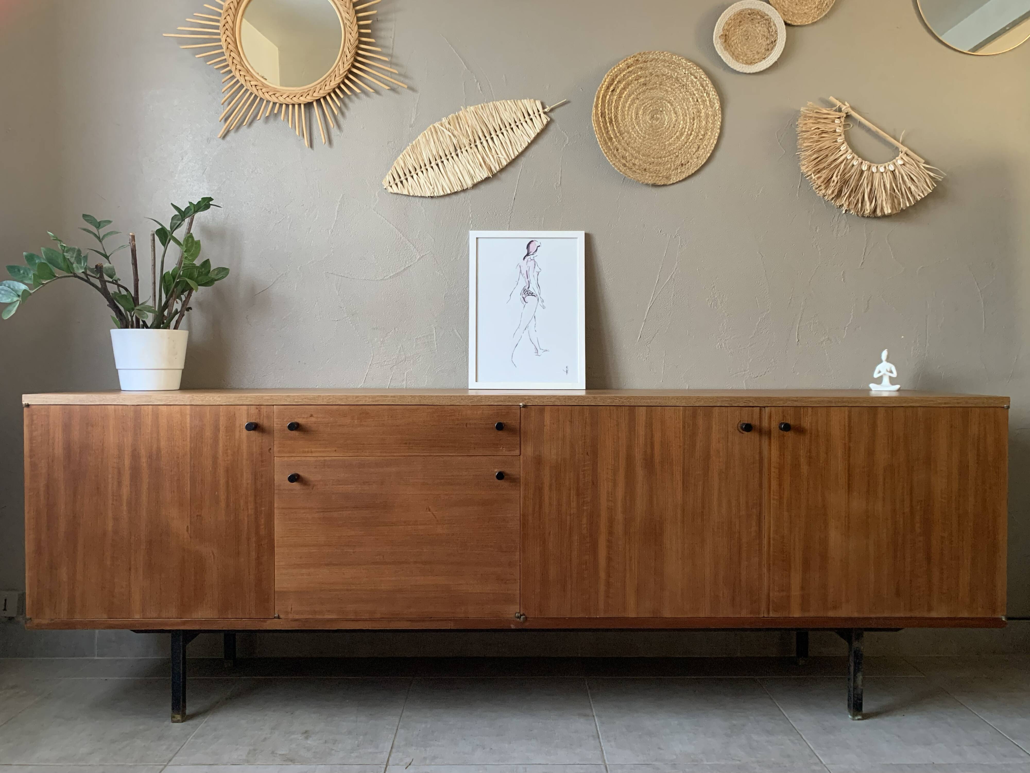 Vintage Scandinavian teak sideboard from the 60s