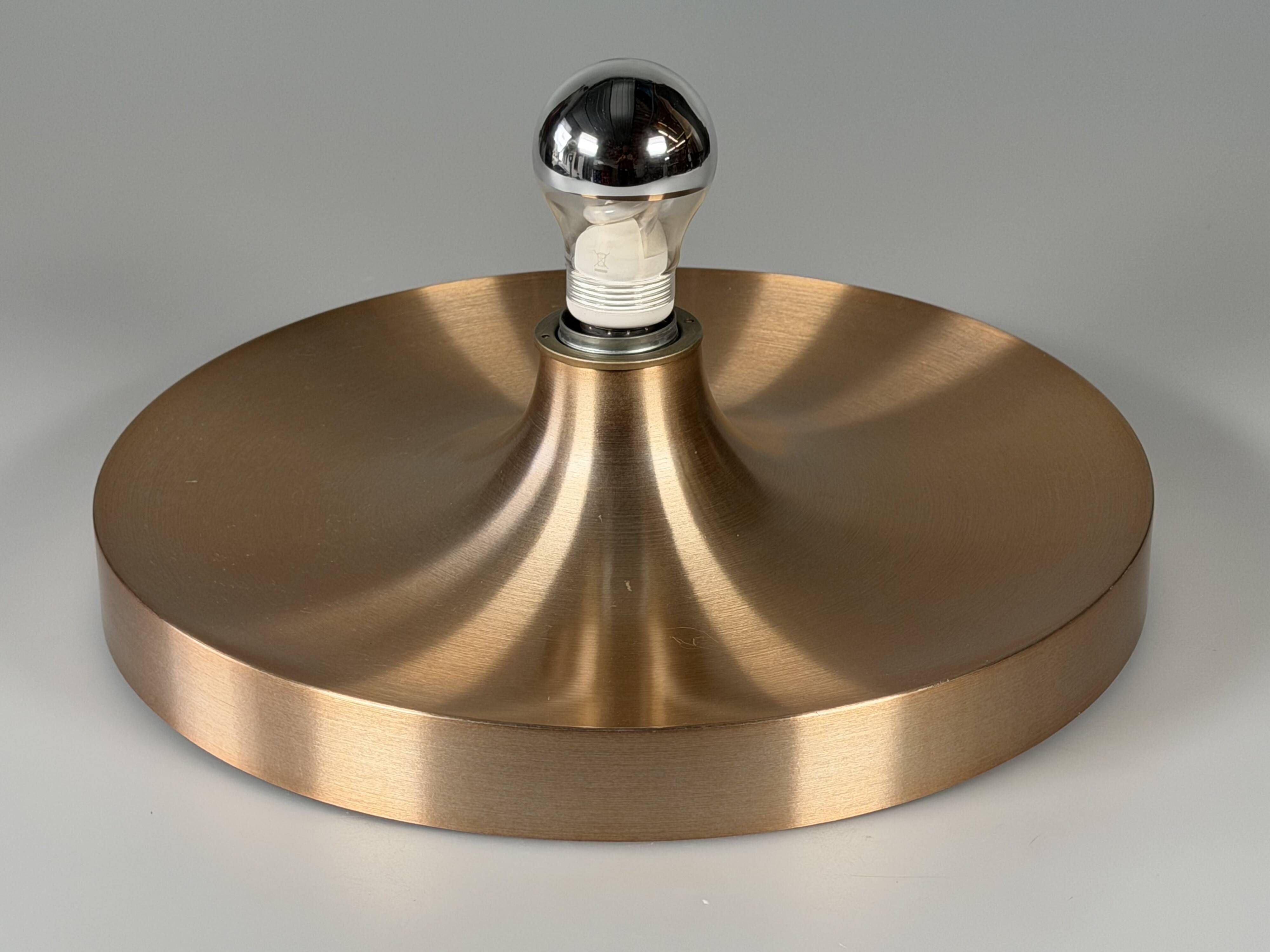 1960s 1970s Disc Wall Lamp by Teka Germany Space Age Design Aluminum Metal