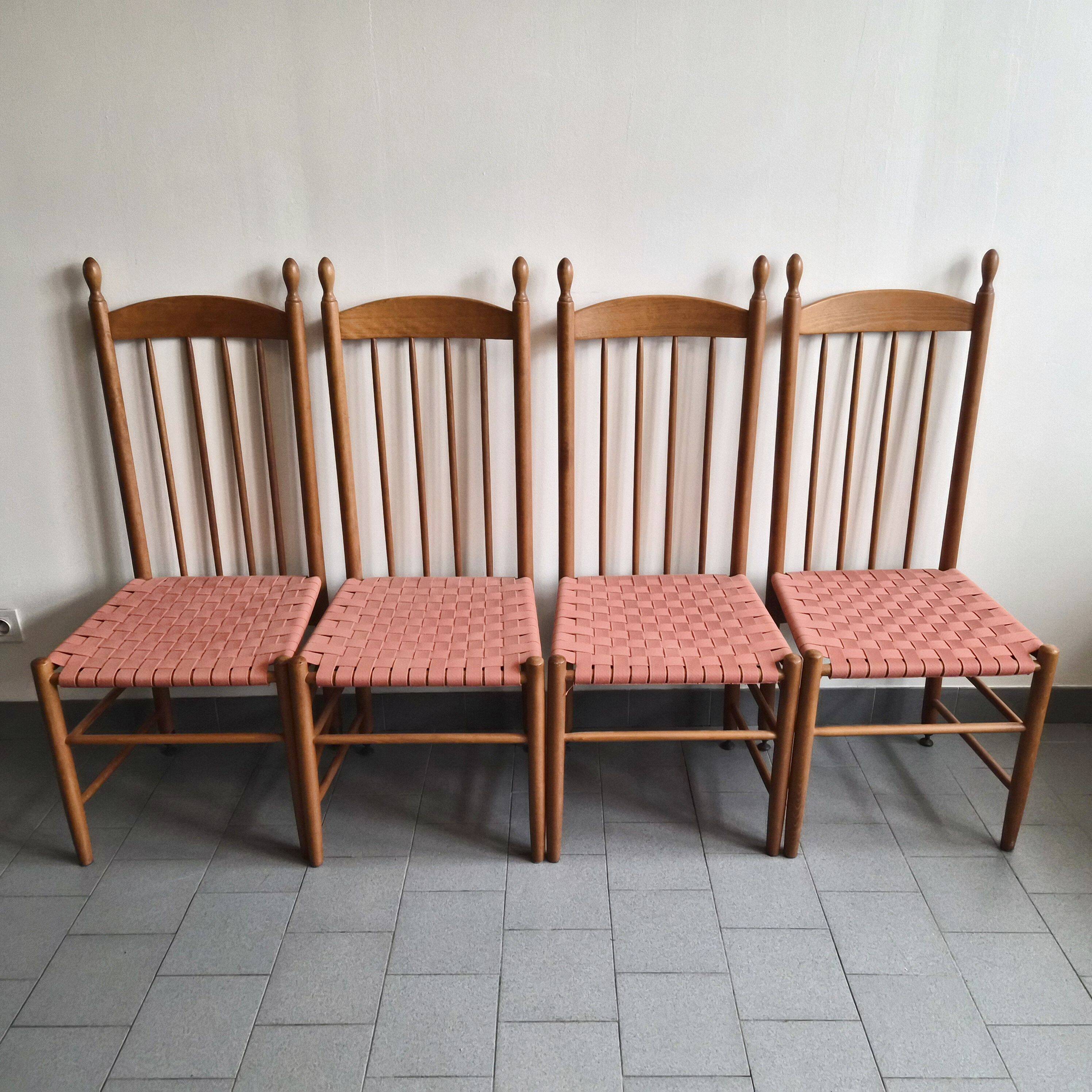 Set of 4 vintage 1980s "Racine" chairs for Roche-Bobois