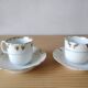 Tasses à café et sucrier porcelaine de Vieux Paris Empire Vve BARES