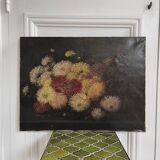 Oil on canvas 19th century bouquet of flowers
