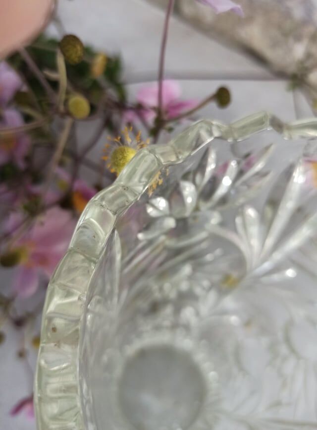 Four bohemian crystal vases