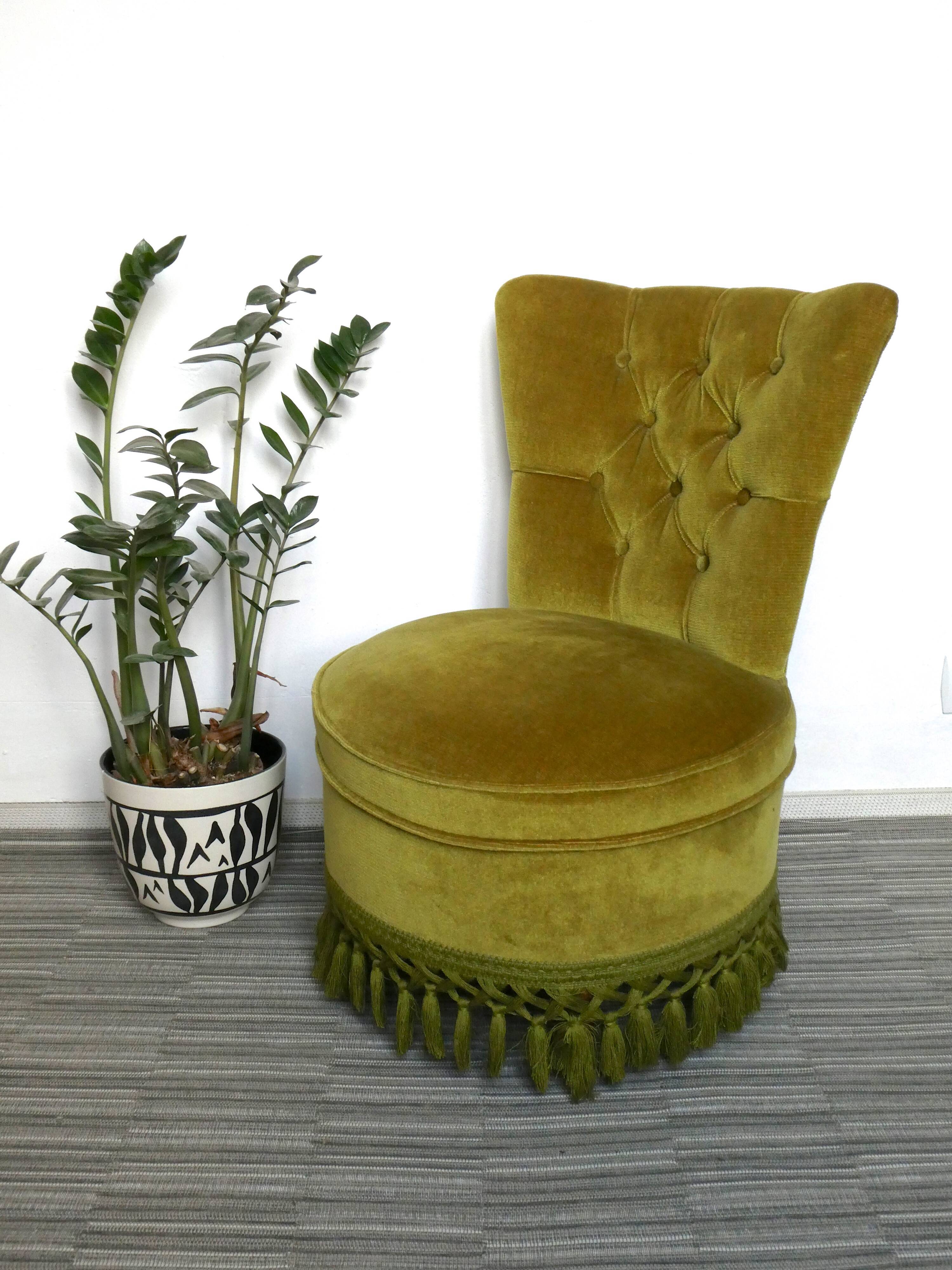 Toad padded Green Velvet armchair