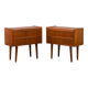 Pair of Danish vintage teak nightstands with 2 drawers, 1960s