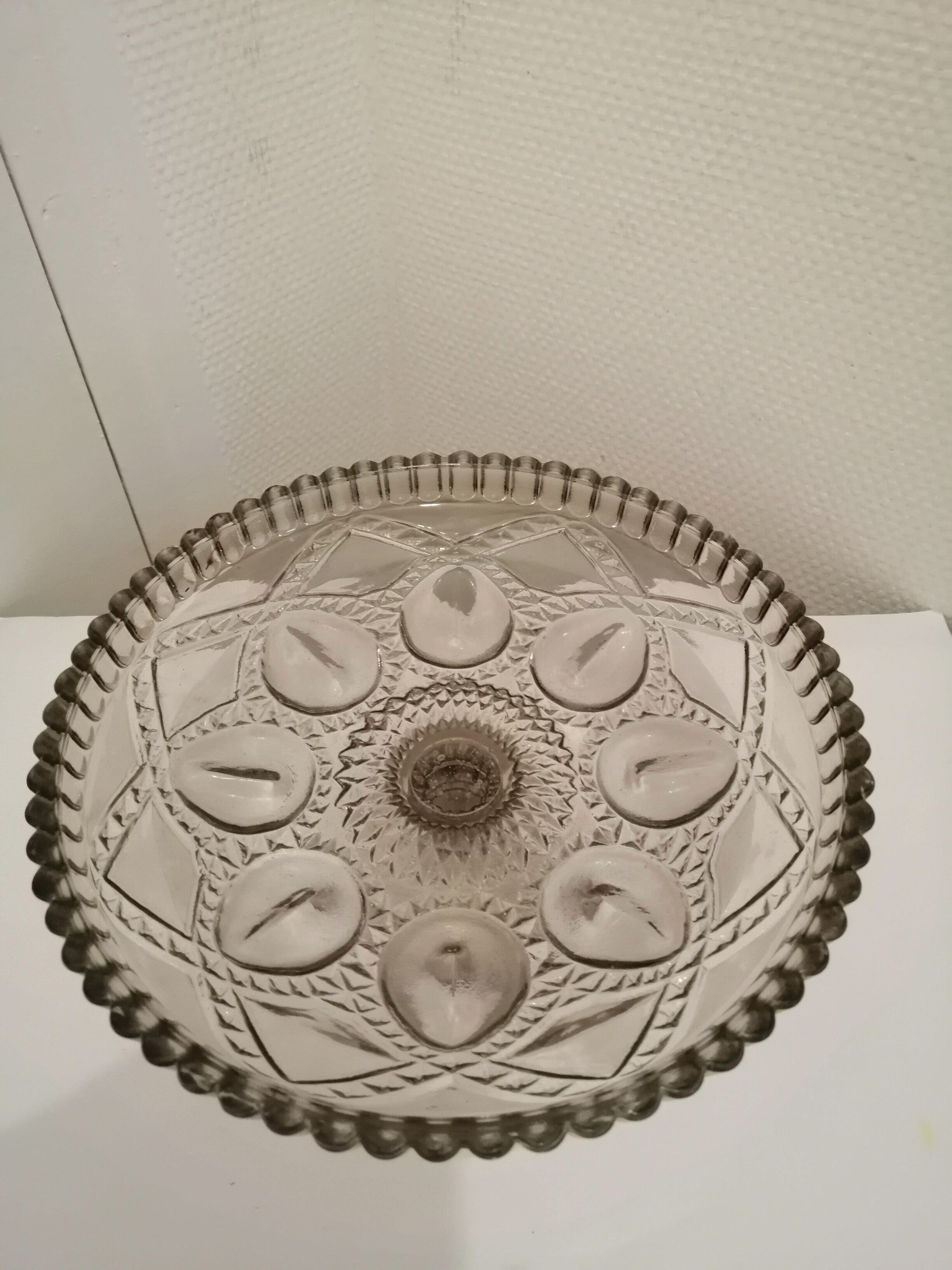 Antique glass compotier