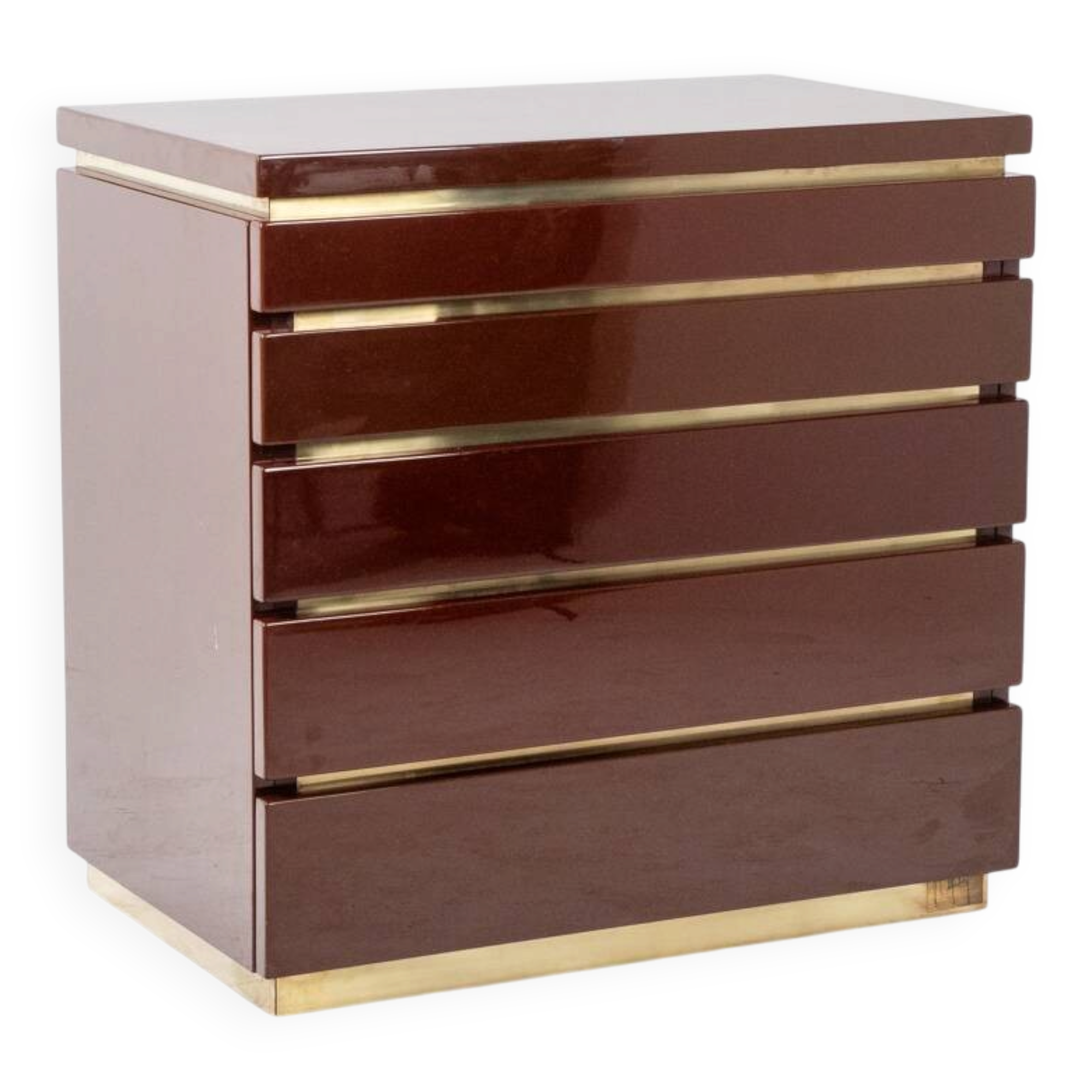 Jean-Claude Mahey. Commode en bois laqué. Années 1970-80.