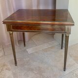 GAMES TABLE Louis XVI late nineteenth, in inlaid checkered rosewood and backgammon