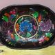 Mid-century hand-painted floral decorative tray / catchall 49 cm / 33 cm